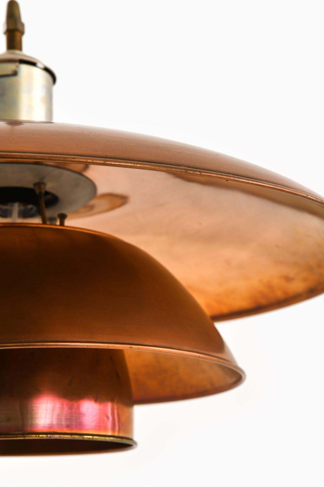 Ph 5/5 Ceiling Lamp In Copper And Nickel By Poul Henningsen, 1940s photo buy