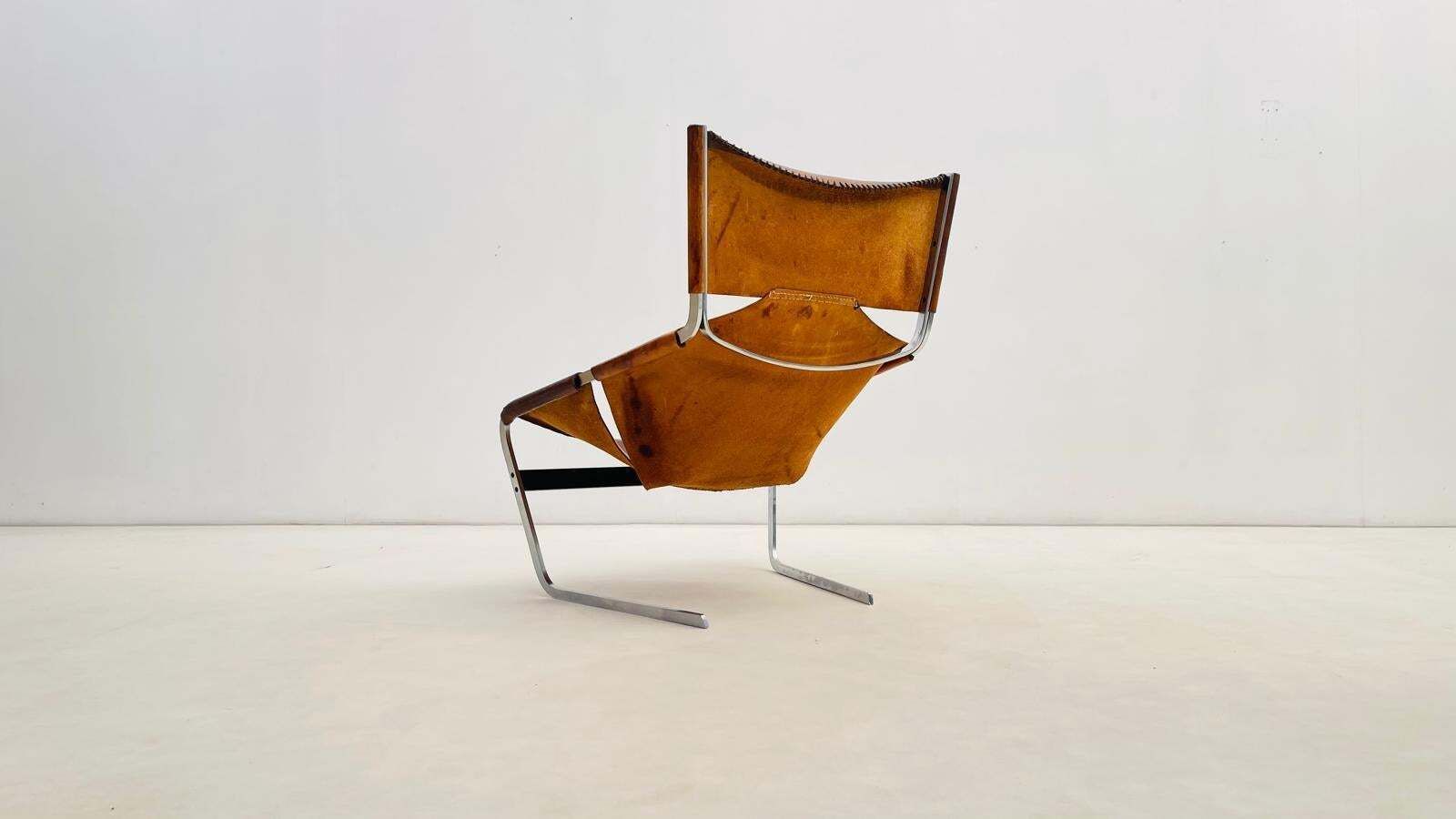 'F444'  Leather Lounge Chair By Pierre Paulin For Artifort photo vinterior
