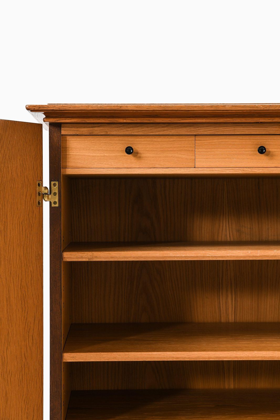 Cabinet In Oak And Brass By Oscar Nilsson, 1940's photo vinterior