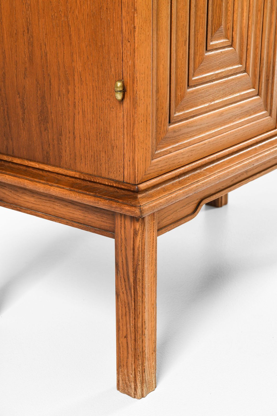 Cabinet In Oak And Brass By Oscar Nilsson, 1940's photo vintage