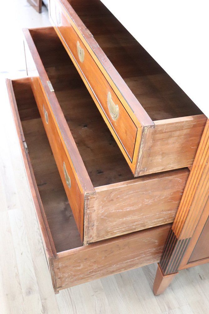 Antique Walnut Chest Of Drawers With Marble Top, 1700s photo Furniture