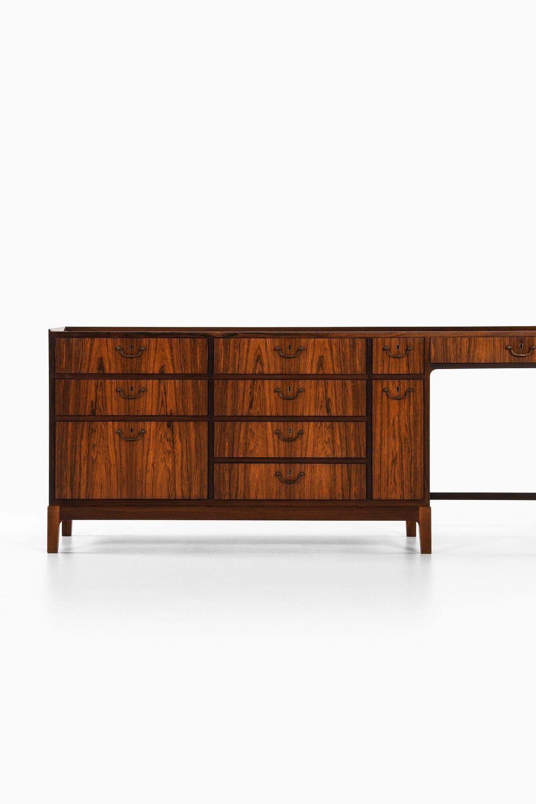 Dressing Table / Vanity / Bureau In Rosewood And Brass By Frode Holm, 1950's photo Furniture