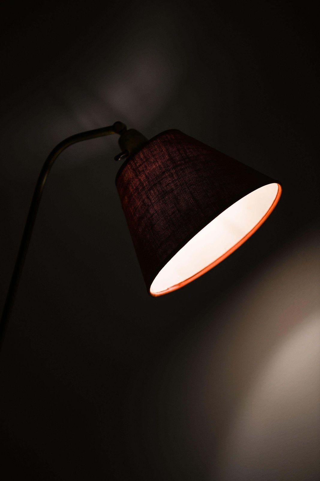 Floor Lamp In Brass And Lamp Shade By Hans Bergström, 1950's photo 4871.0