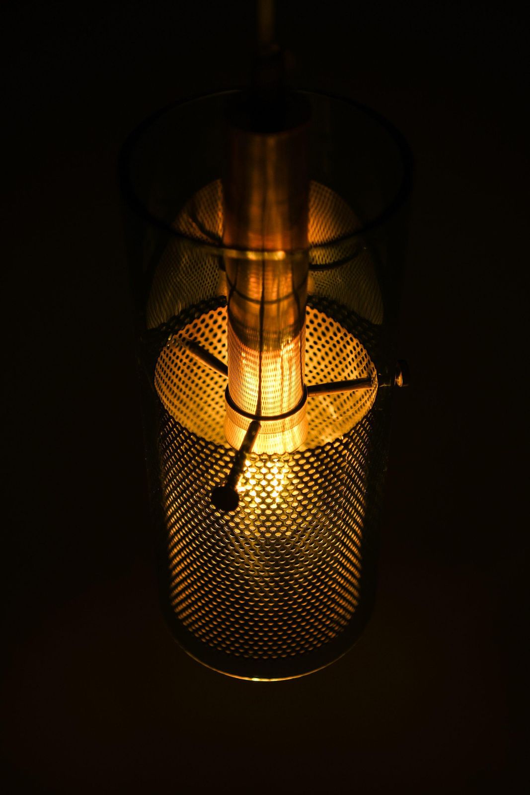 photo furniture Ceiling Lamp In Brass And Original Glass By Hans Agne Jakobsson, 1950's