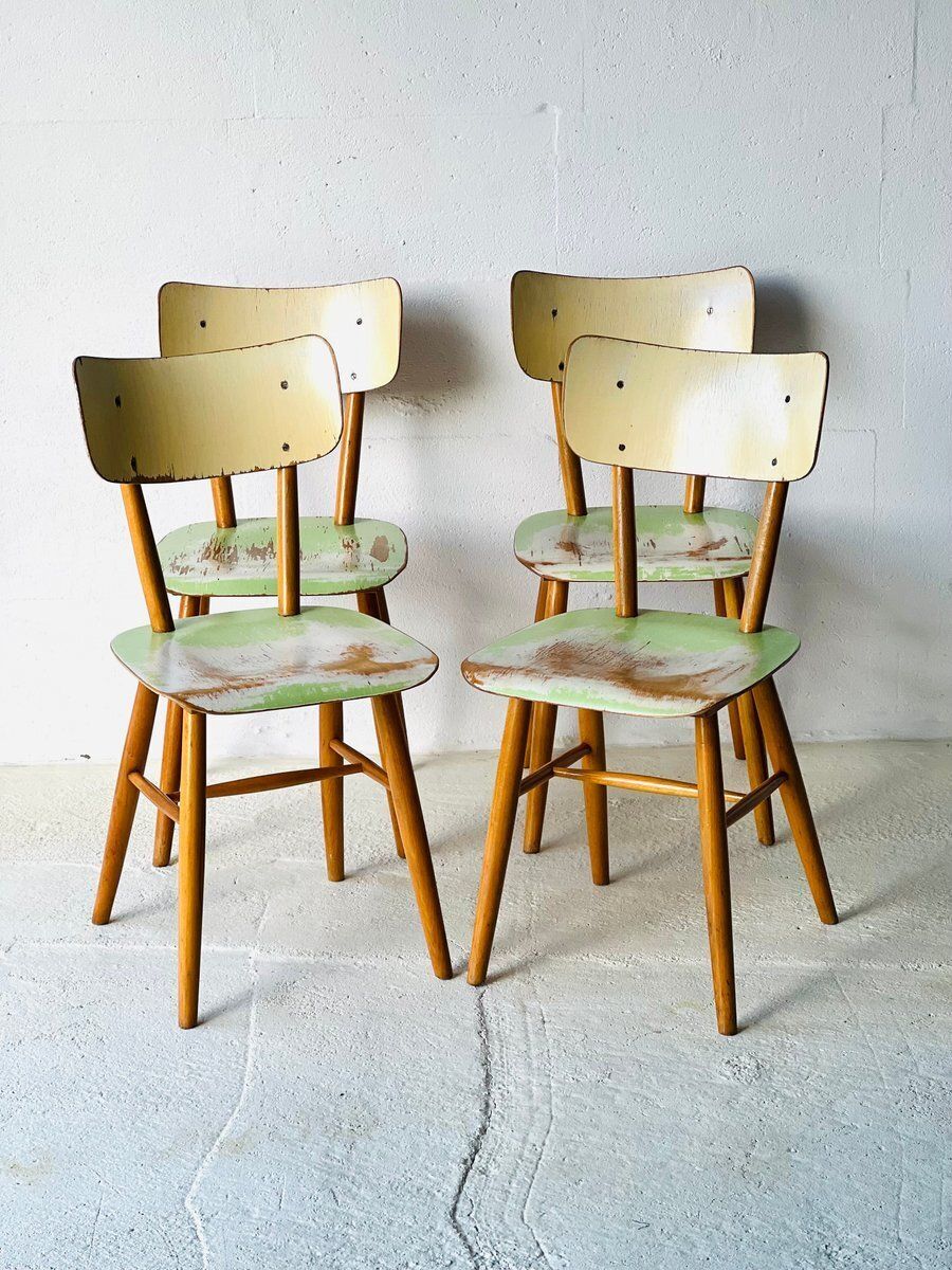 Meubels Eetkamerstoelen Van Ton, 1960, Set Van 4 photo