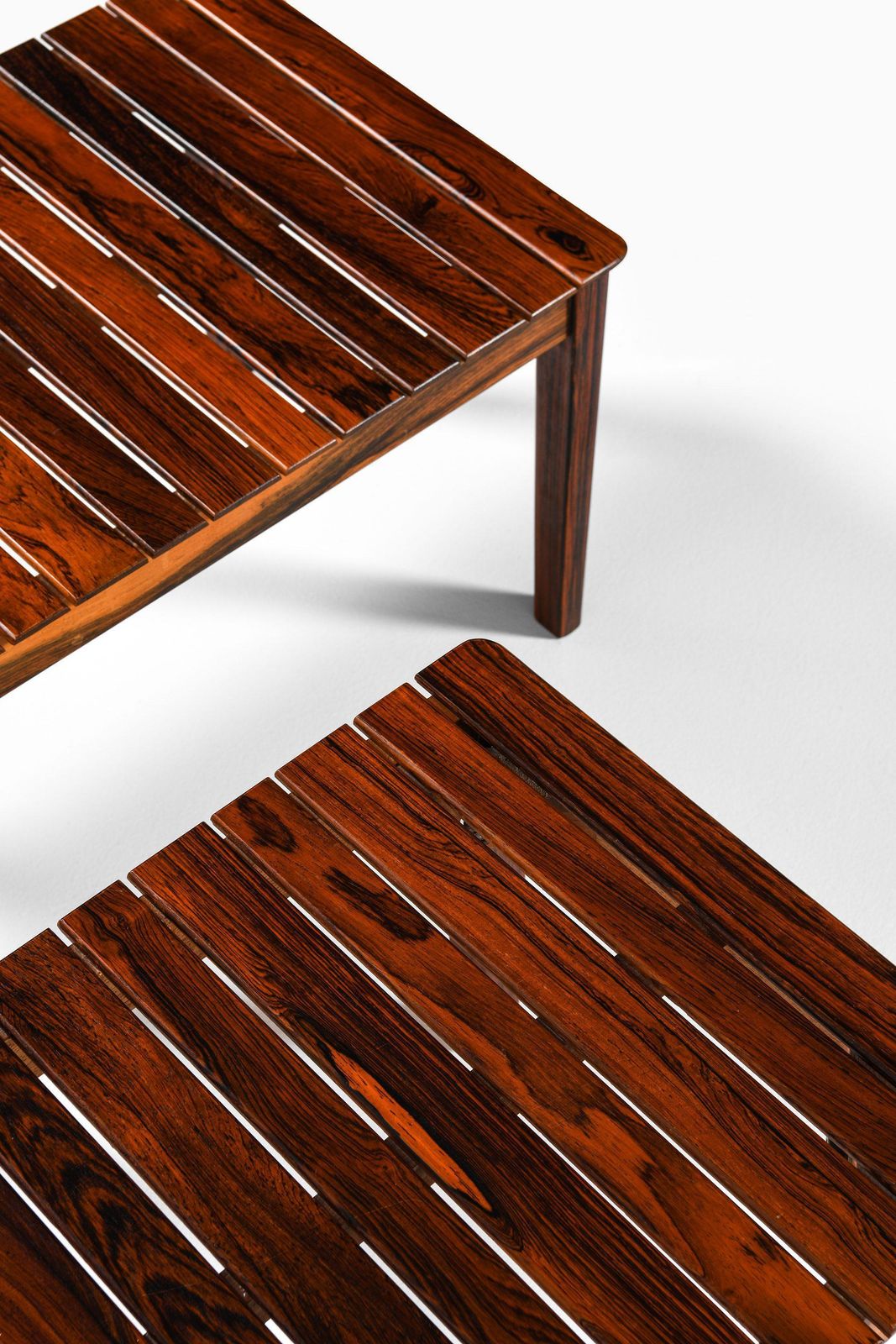 Pair Of Side Tables / Benches In Solid Rosewood, 1960's photo Furniture