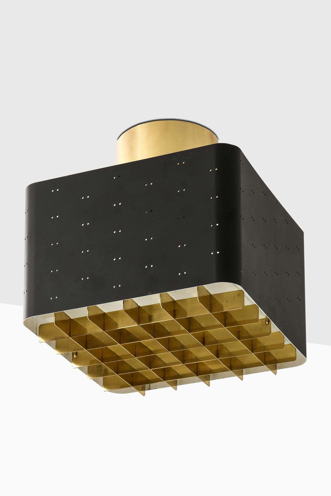 Lamps / Flush Mounts In Black Lacquered Metal And Brass By Paavo Tynell, 1950's photo furniture