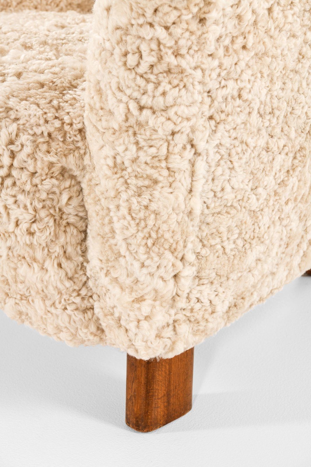 Easy Chair In Beech And Newly Reupholstered In Sheepskin By Fritz Hansen, 1938 photo 28678.0