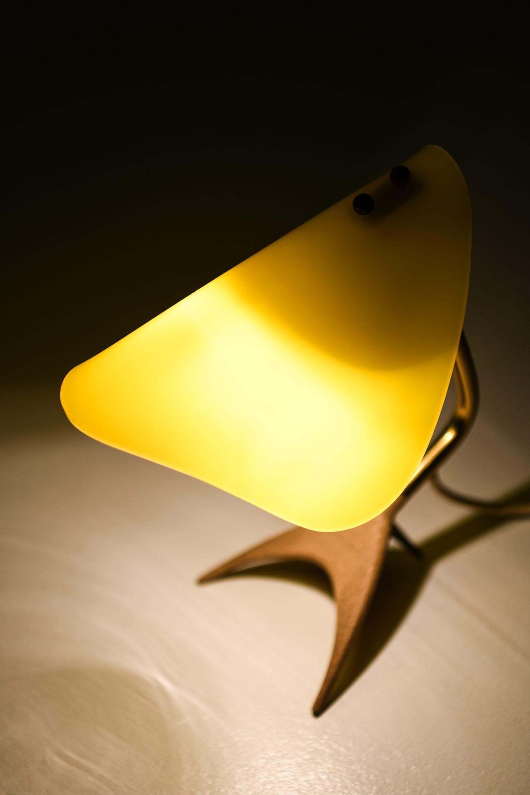 Table Lamp In Lacquered Metal, Brass And Plastic By Louis Kalff, 1950's photo 2433.0