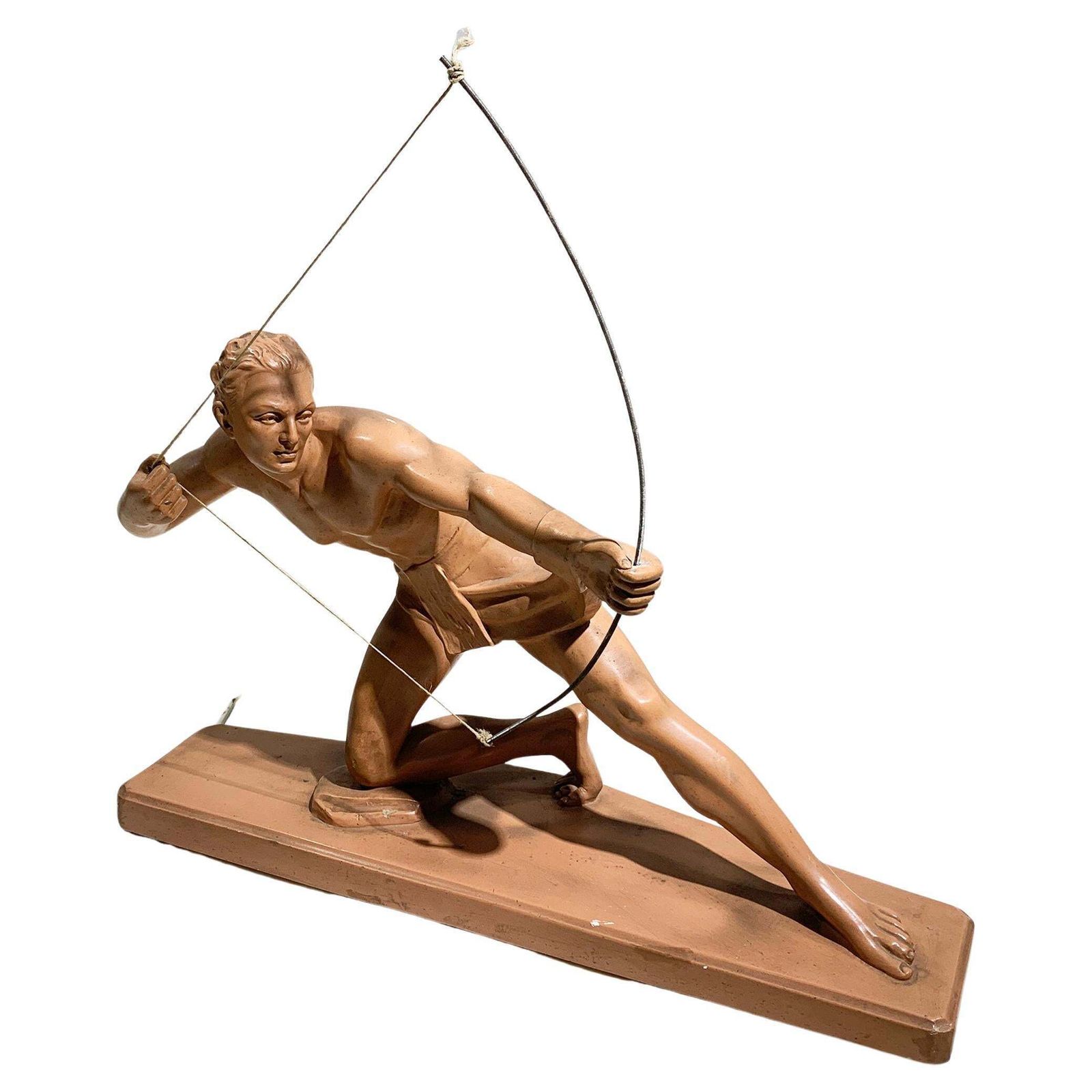 Art Deco Archer Sculpture In Terracotta Attributed Salvatore Melani, Circa 1920s