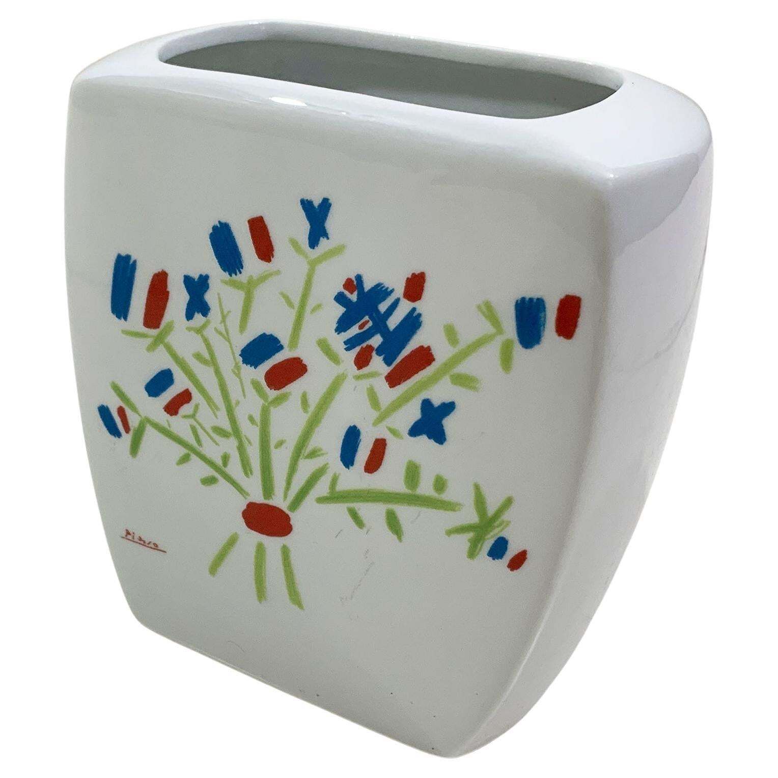 Picasso "Petit Bouquet, 1958" Licensed Tognana Porcelain Vase, For Mmi, Italy