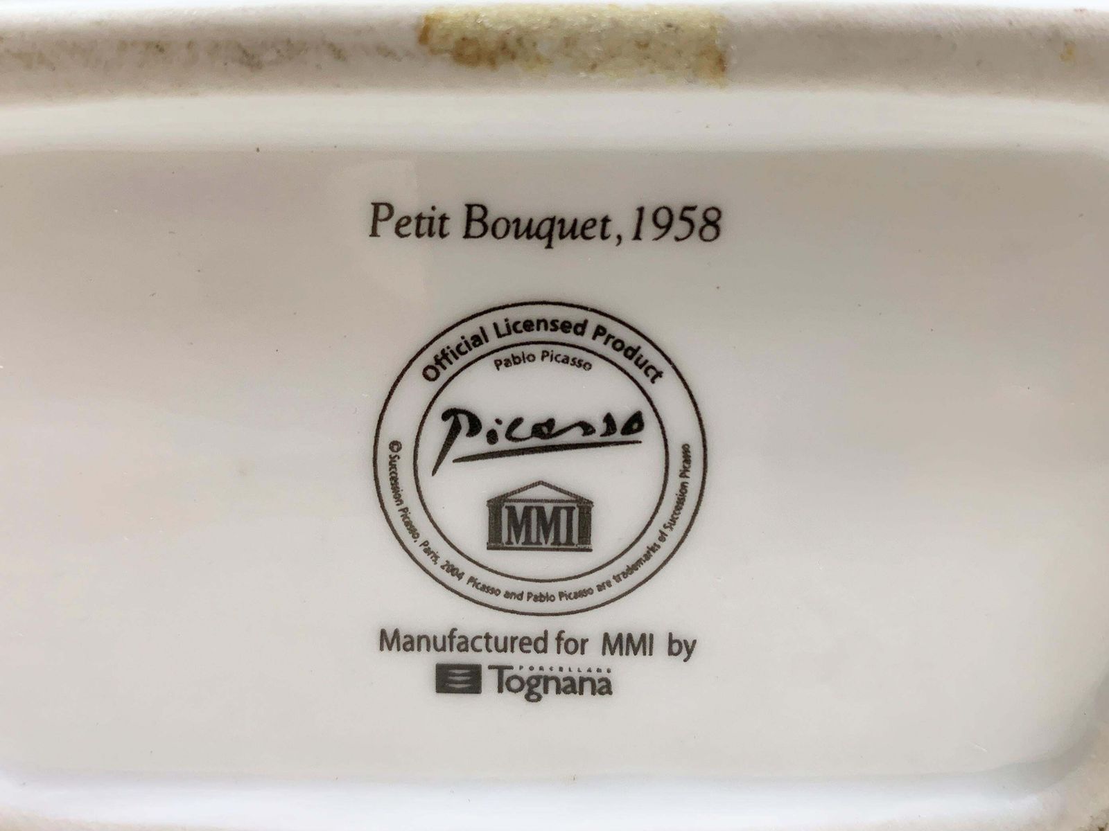 photo furniture Picasso "Petit Bouquet, 1958" Licensed Tognana Porcelain Vase, For Mmi, Italy