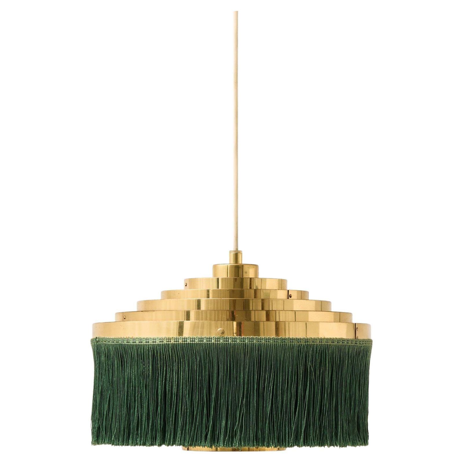 Ceiling Lamp In Brass And Silk Fringes By Hans Agne Jakobsson, 1950's