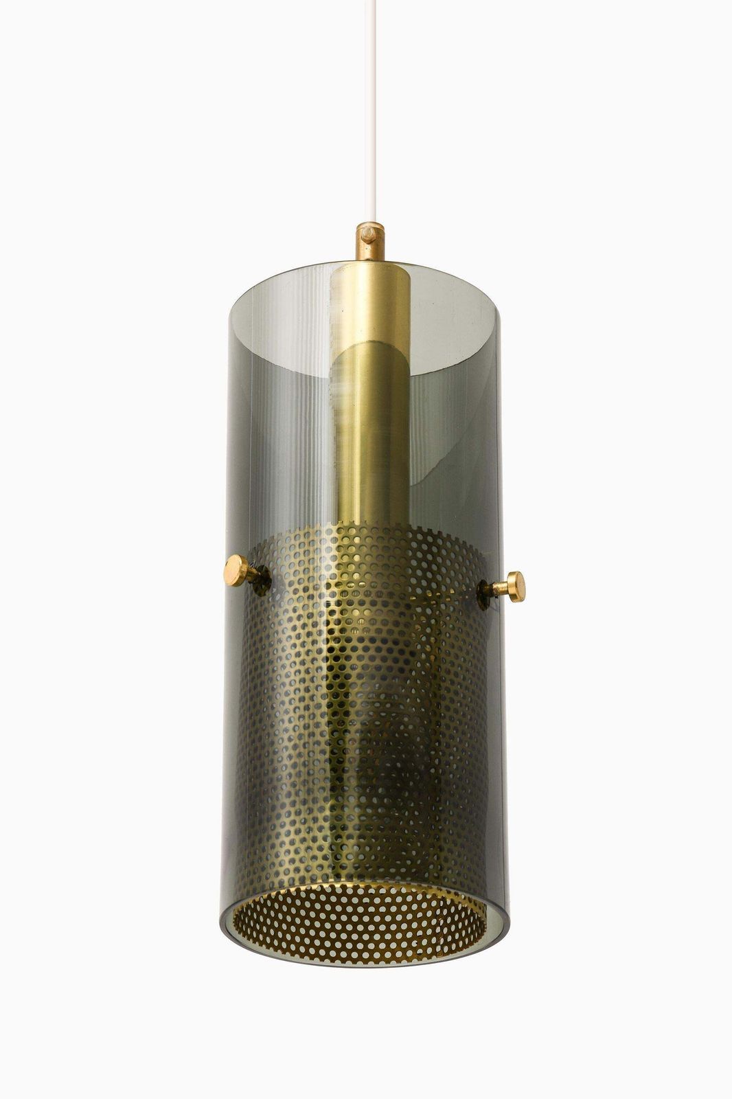 Ceiling Lamp In Brass And Original Glass By Hans Agne Jakobsson, 1950's photo for sale