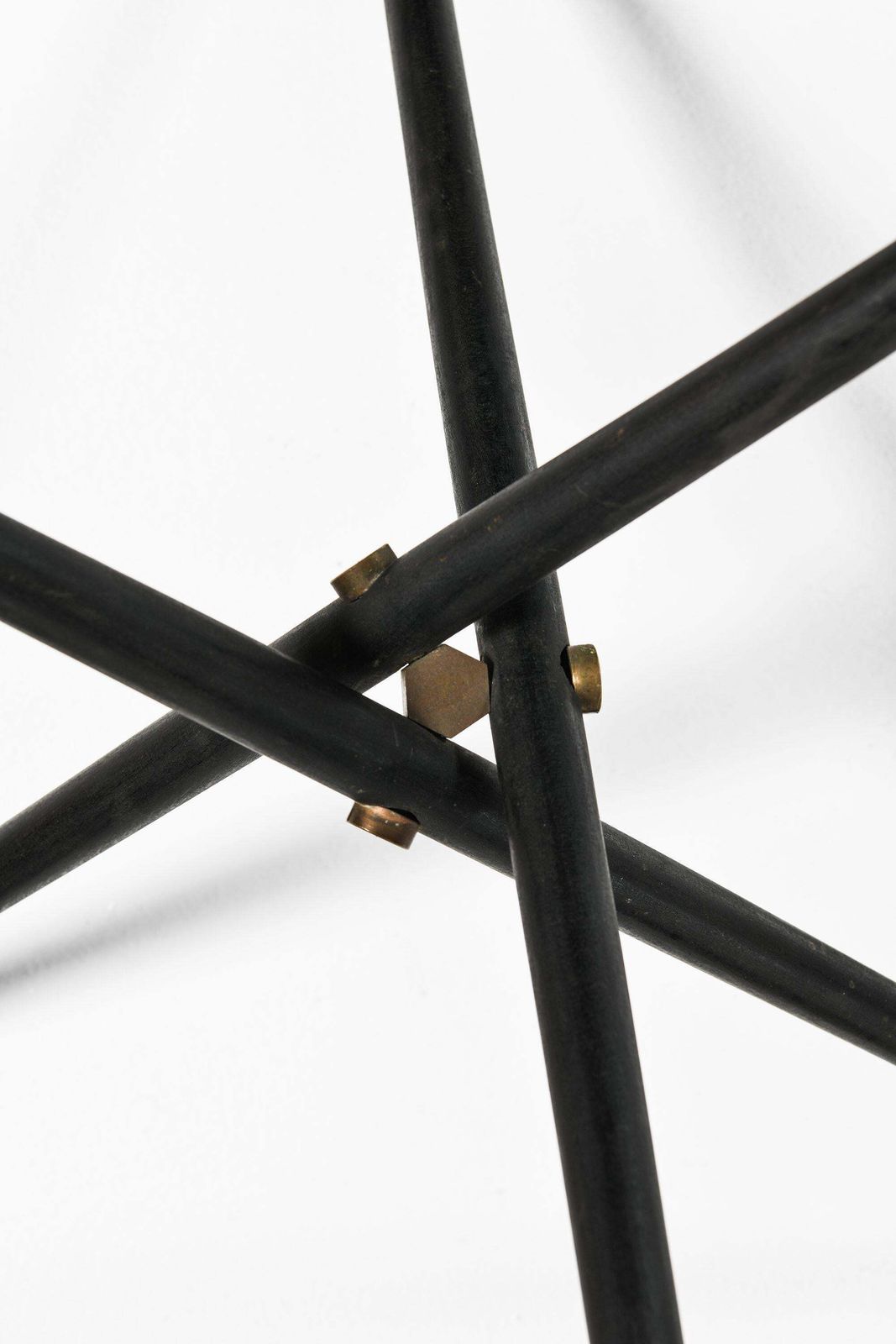 Rare Foldable Side Table In Rosewood, Brass And Black Lacquered Wood, 1950's photo buy