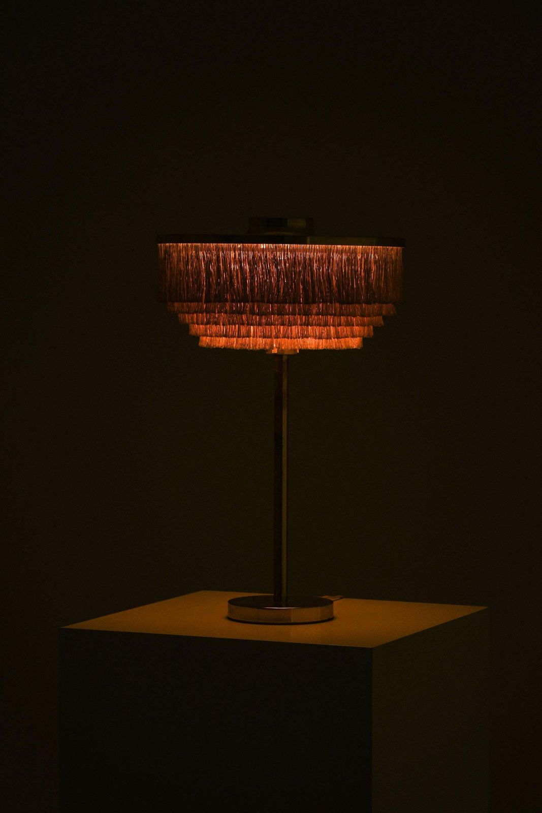 Table Lamp In Brass And Silk Fringes By Hans Agne Jakobsson, 1950's photo for sale