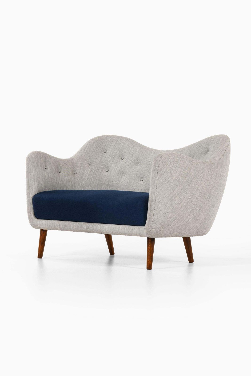 Sofa In Stained Beech Legs And Reupholstered By Finn Juhl, 1946 photo for sale