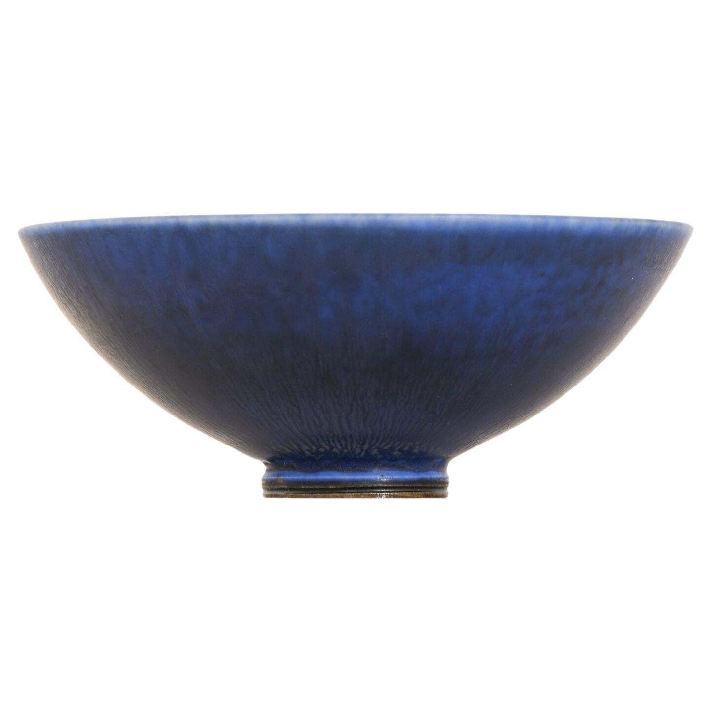 Ceramic Bowl In Hare Fur Glaze By Berndt Friberg, 1964