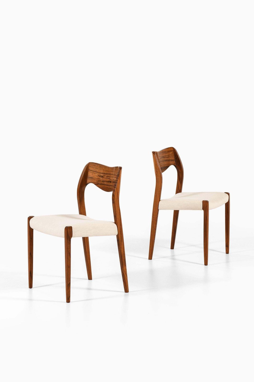 Set Of 8 Dining Chairs In Rosewood And Reupholstered  By Niels O. Møller, 1951 photo for sale