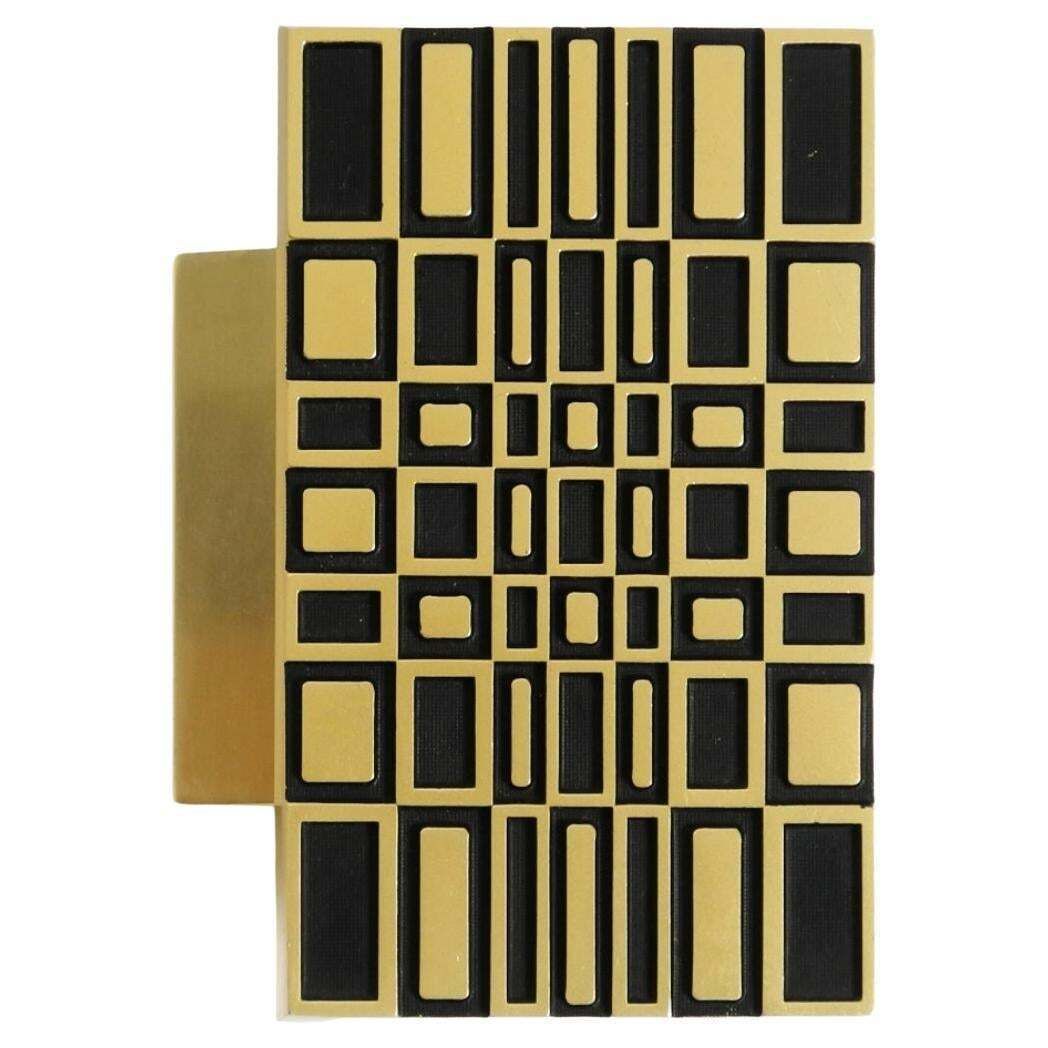 1960s Space Age Abstract Design Door Handle Made Of Brass Plated Cast Aluminum