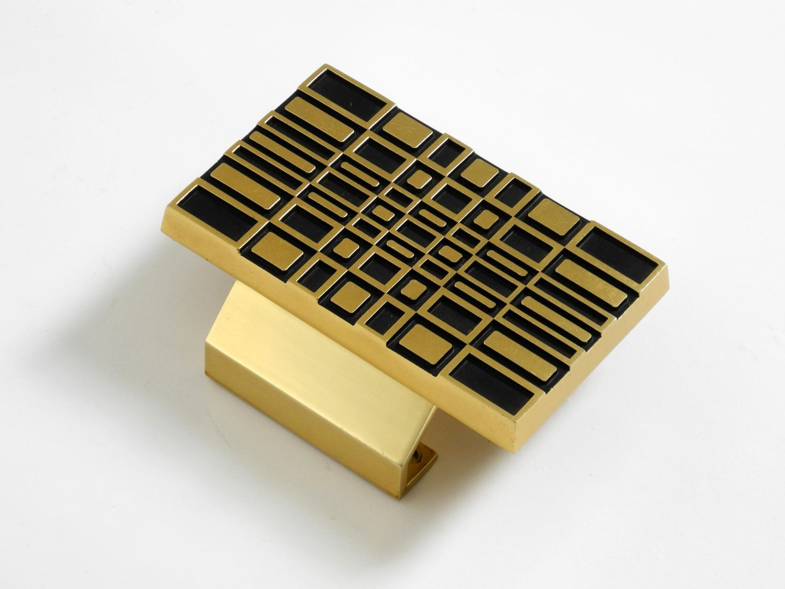 1960s Space Age Abstract Design Door Handle Made Of Brass Plated Cast Aluminum photo for sale