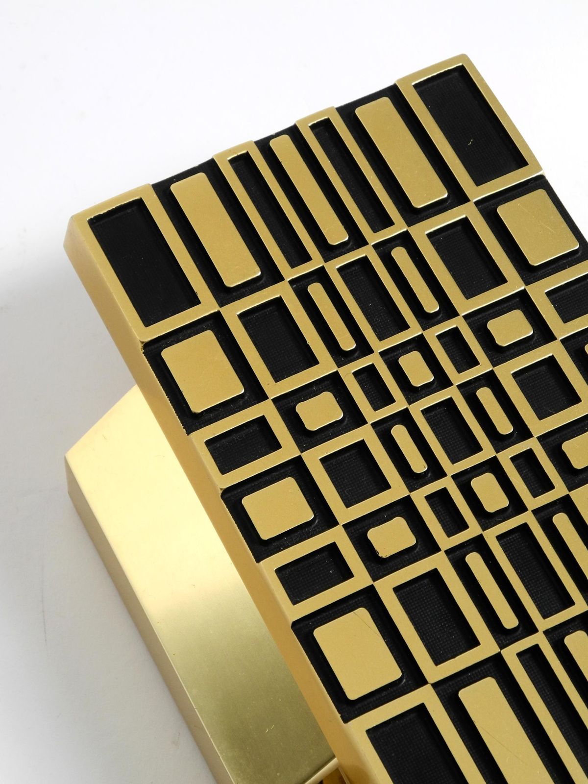 1960s Space Age Abstract Design Door Handle Made Of Brass Plated Cast Aluminum photo vinterior