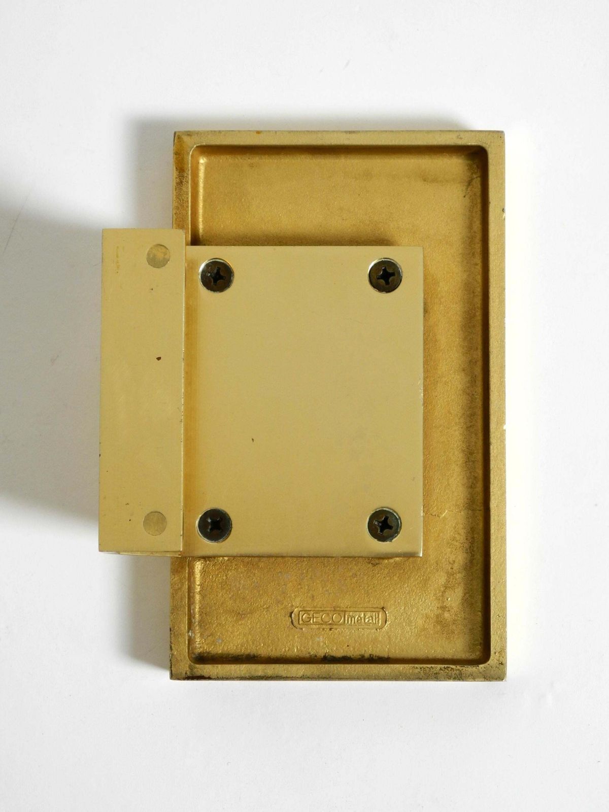 1960s Space Age Abstract Design Door Handle Made Of Brass Plated Cast Aluminum photo vintage