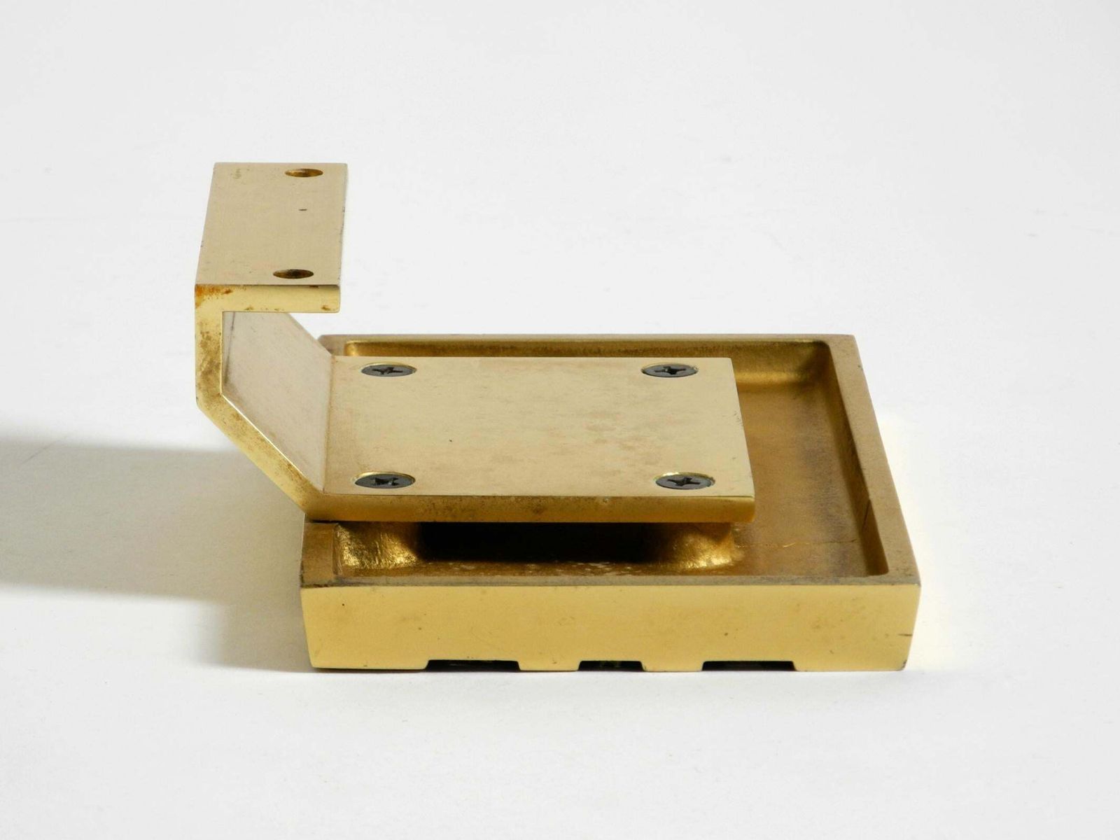 photo for sale 1960s Space Age Abstract Design Door Handle Made Of Brass Plated Cast Aluminum