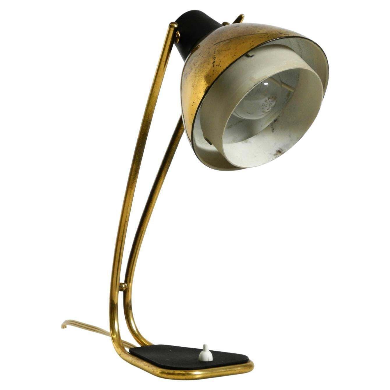 Rare Large Mid Century Modern Brass Table Lamp With Beautiful Patina