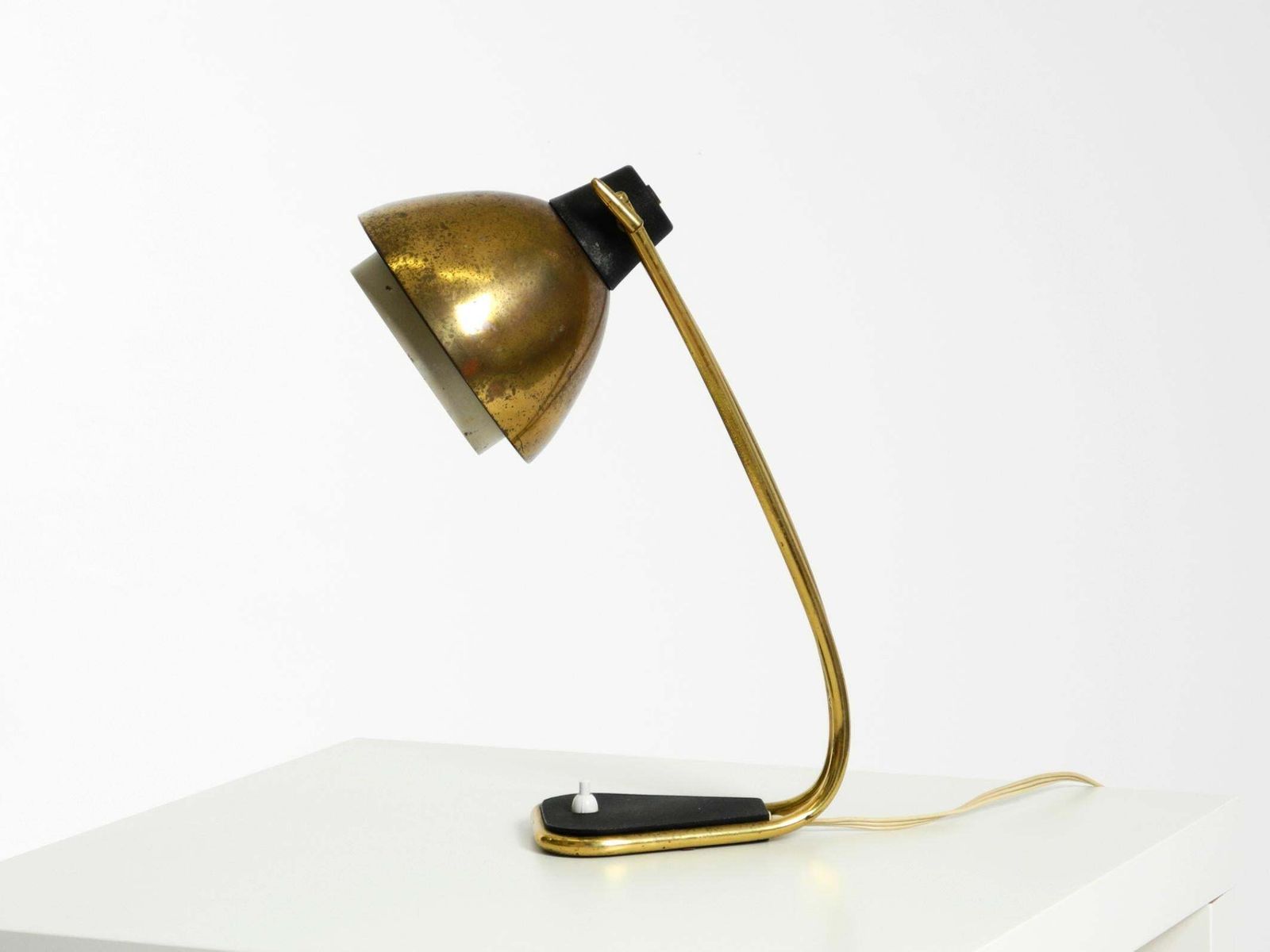 Rare Large Mid Century Modern Brass Table Lamp With Beautiful Patina photo for sale