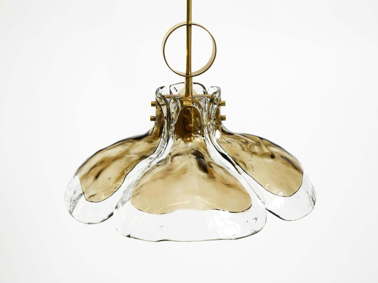 Beautiful 1960s J.T. Kalmar Franken Heavy Murano Glass Floral Ceiling Lamp photo vintage