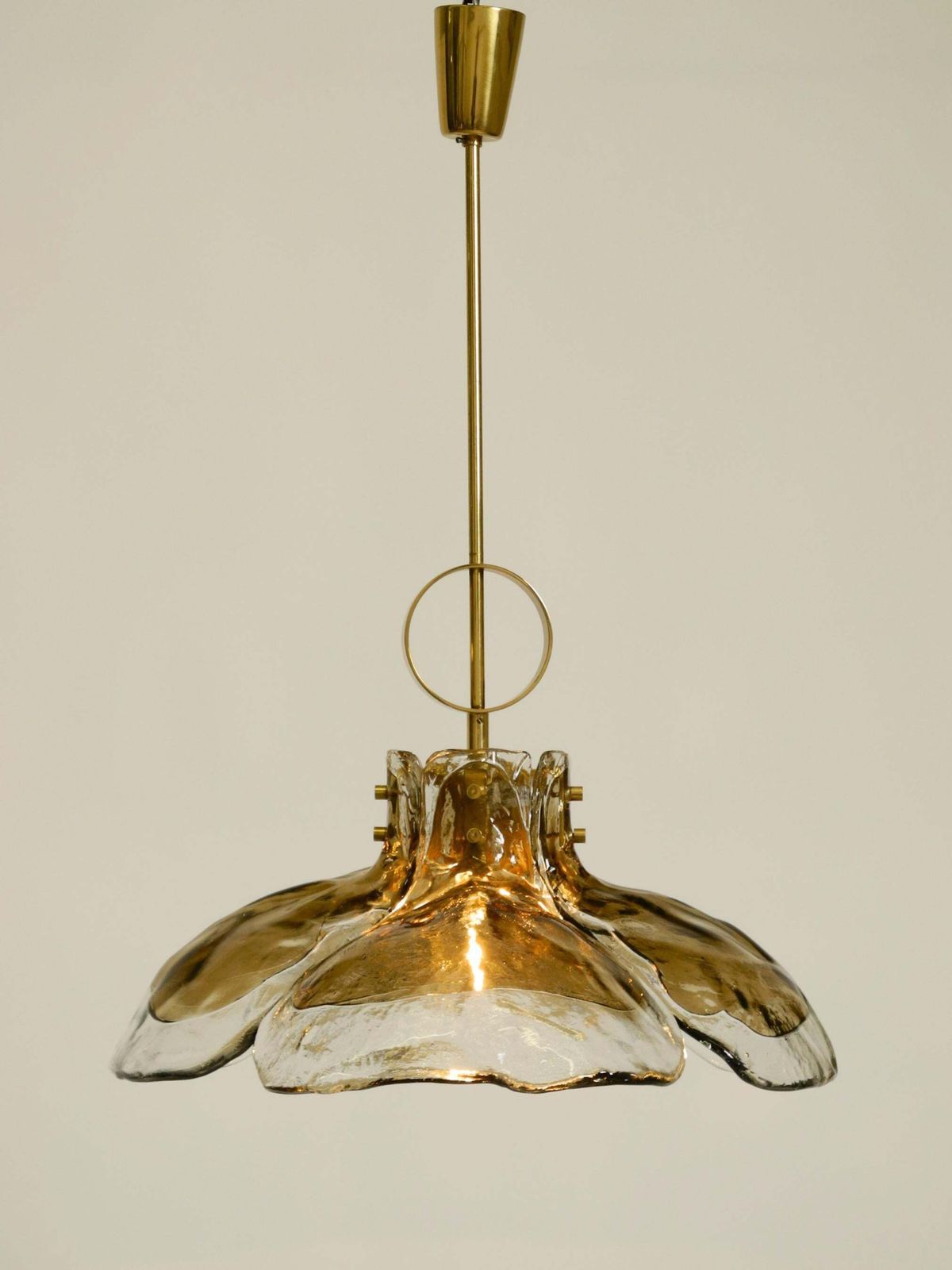 Lighting Beautiful 1960s J.T. Kalmar Franken Heavy Murano Glass Floral Ceiling Lamp photo
