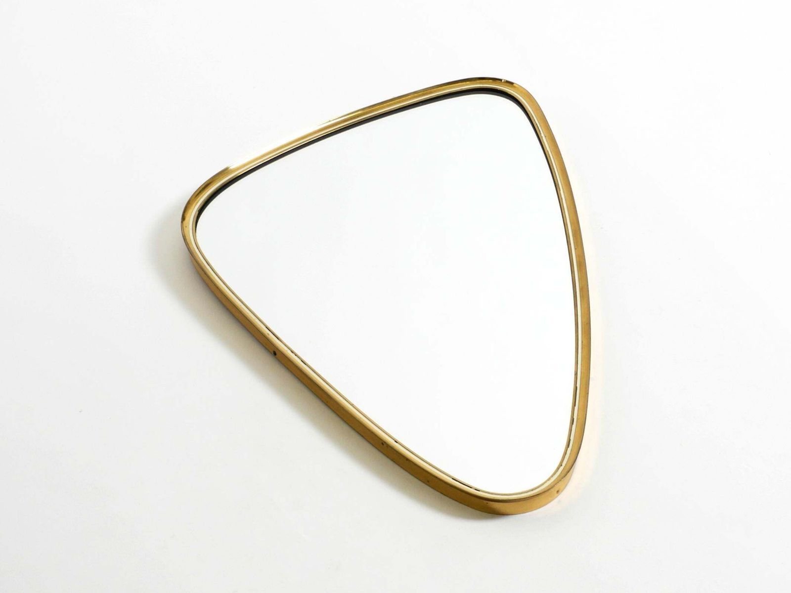 Beautiful Mid Century Brass Kidney Shaped Wall Mirror From Münchner Zierspiegel photo for sale