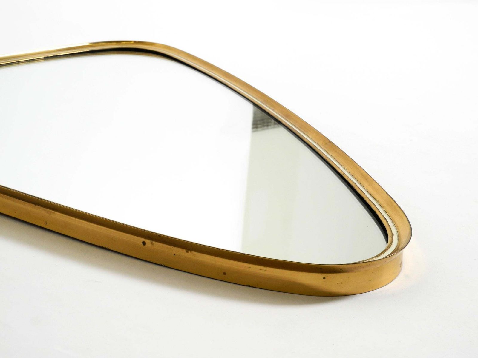 Beautiful Mid Century Brass Kidney Shaped Wall Mirror From Münchner Zierspiegel photo buy