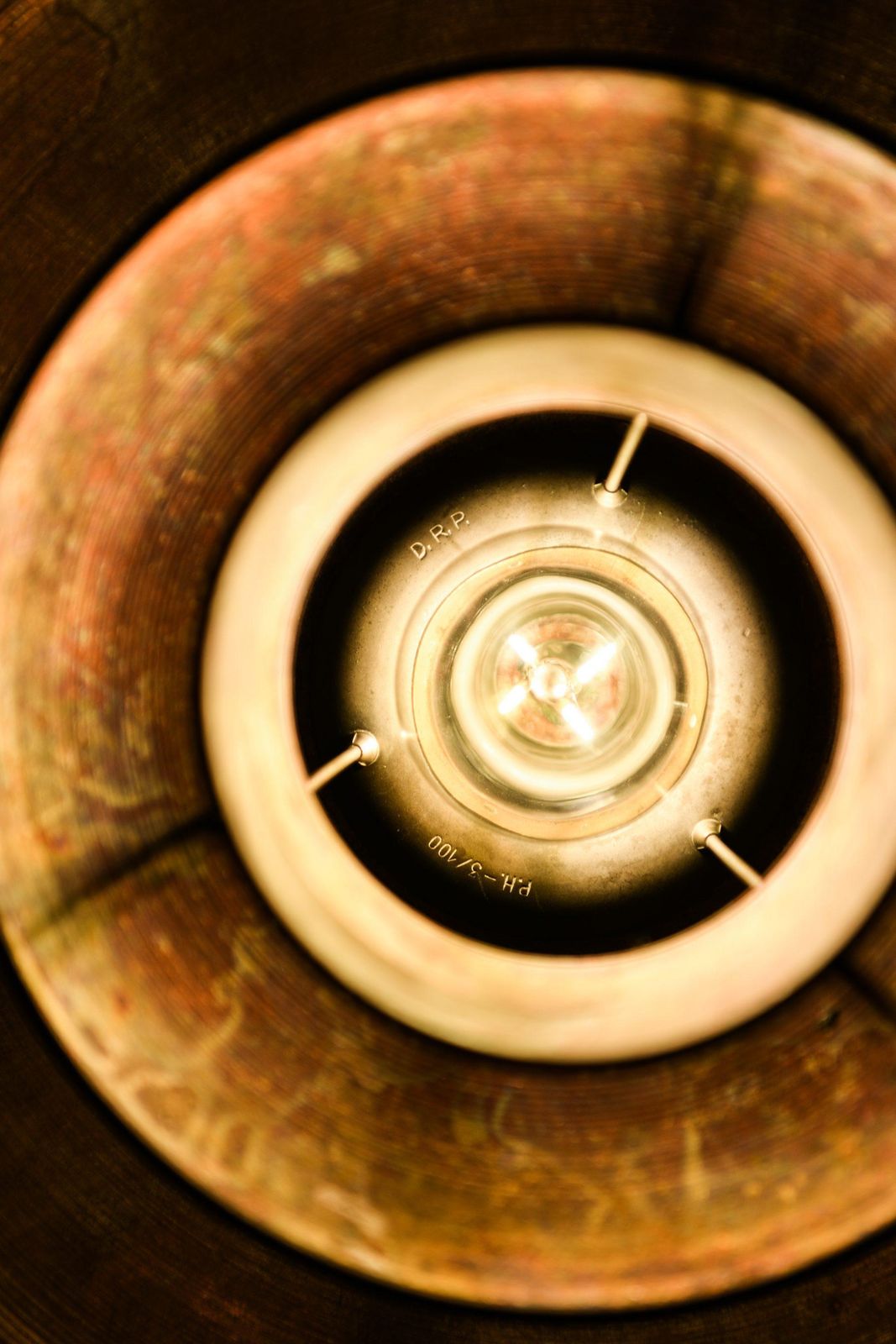 Early Ceiling Lamp In Copper And Brass By Poul Henningsen, 1930's photo buy