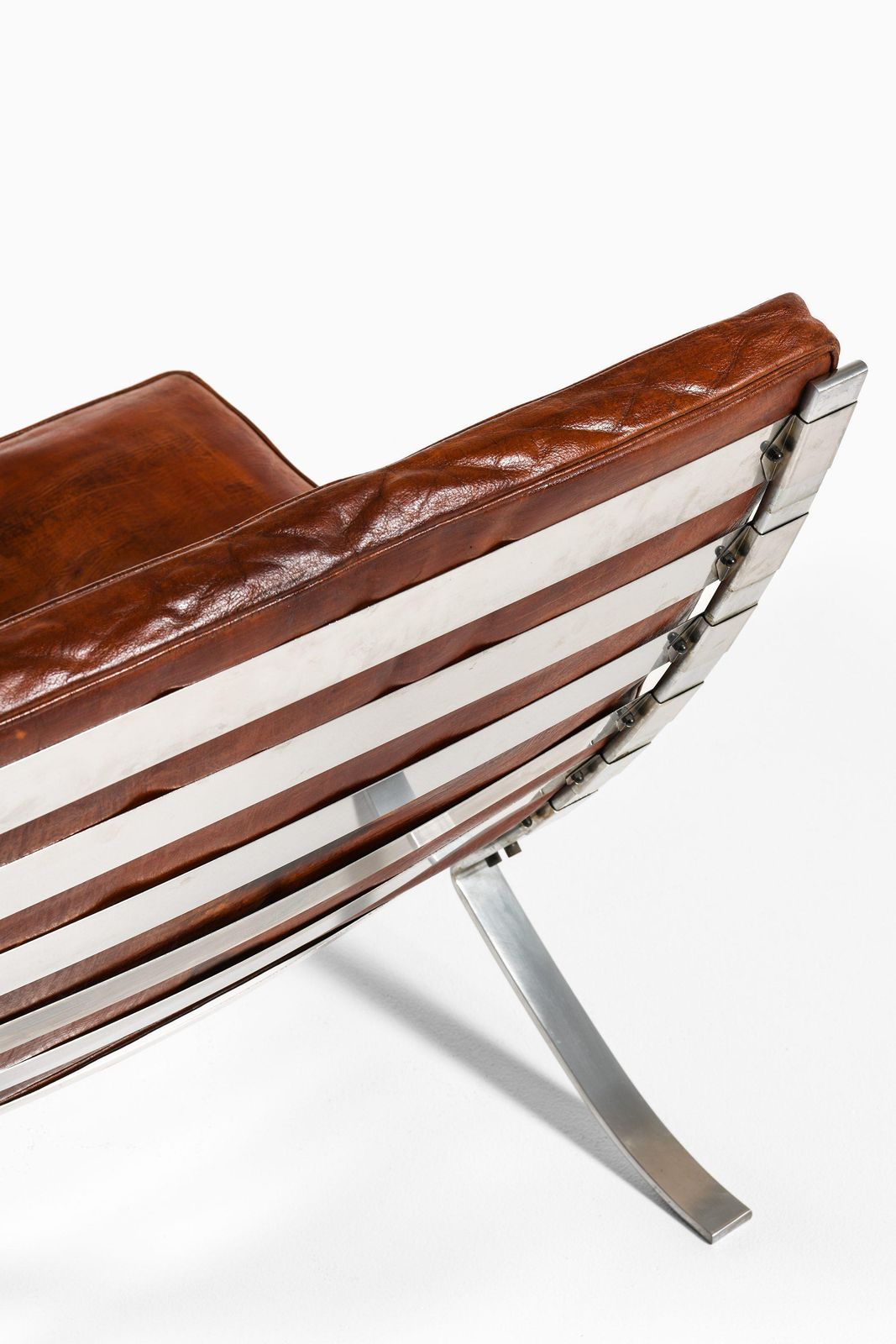 Pair Of Easy Chairs In Chromed Steel And Leather By Steen østergaard, 1960's photo buy