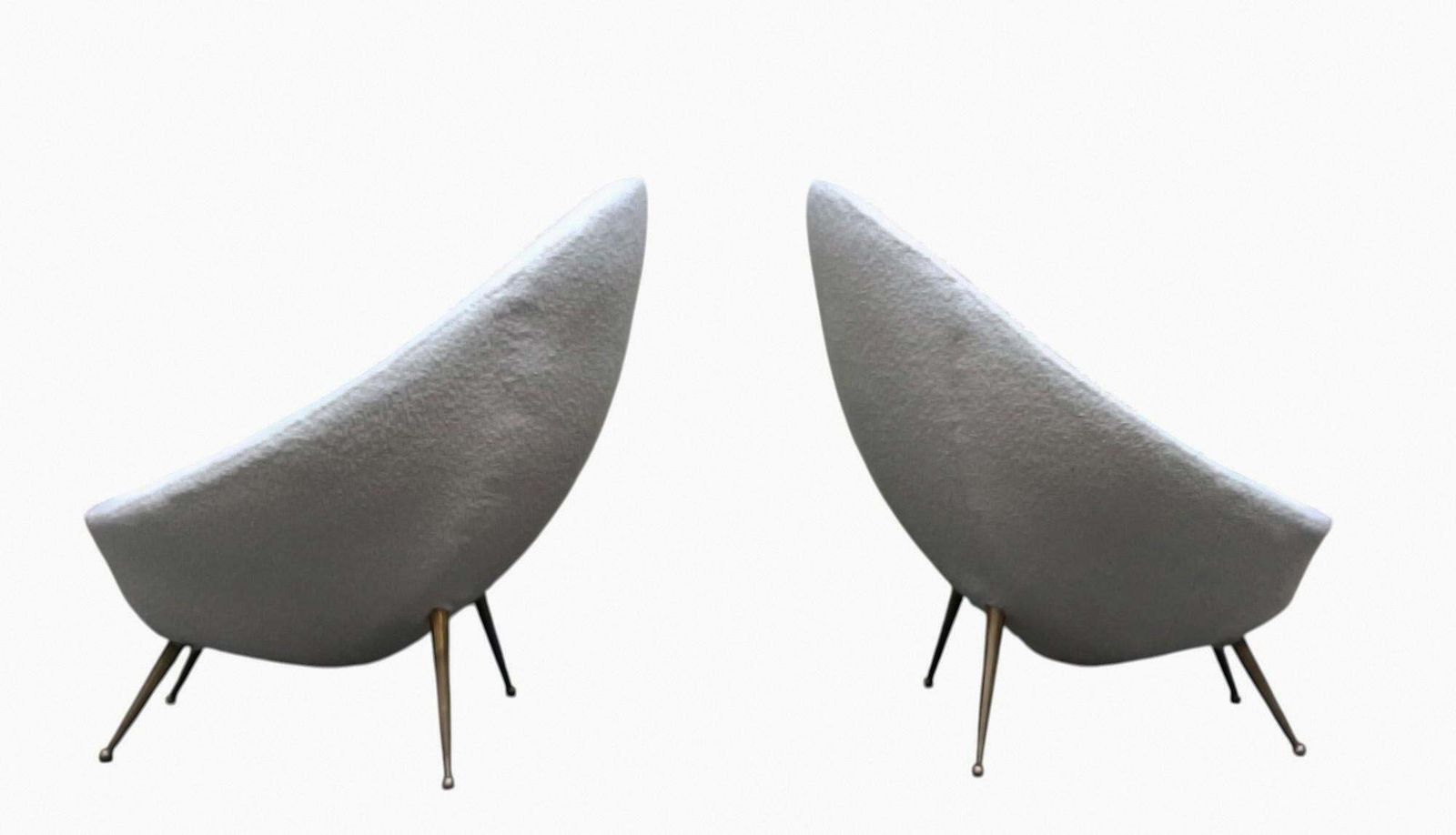 Gigi Radice Per Lenzi Coppia Di Poltrone In Tessuto Bianco, Italia 1950s photo Furniture