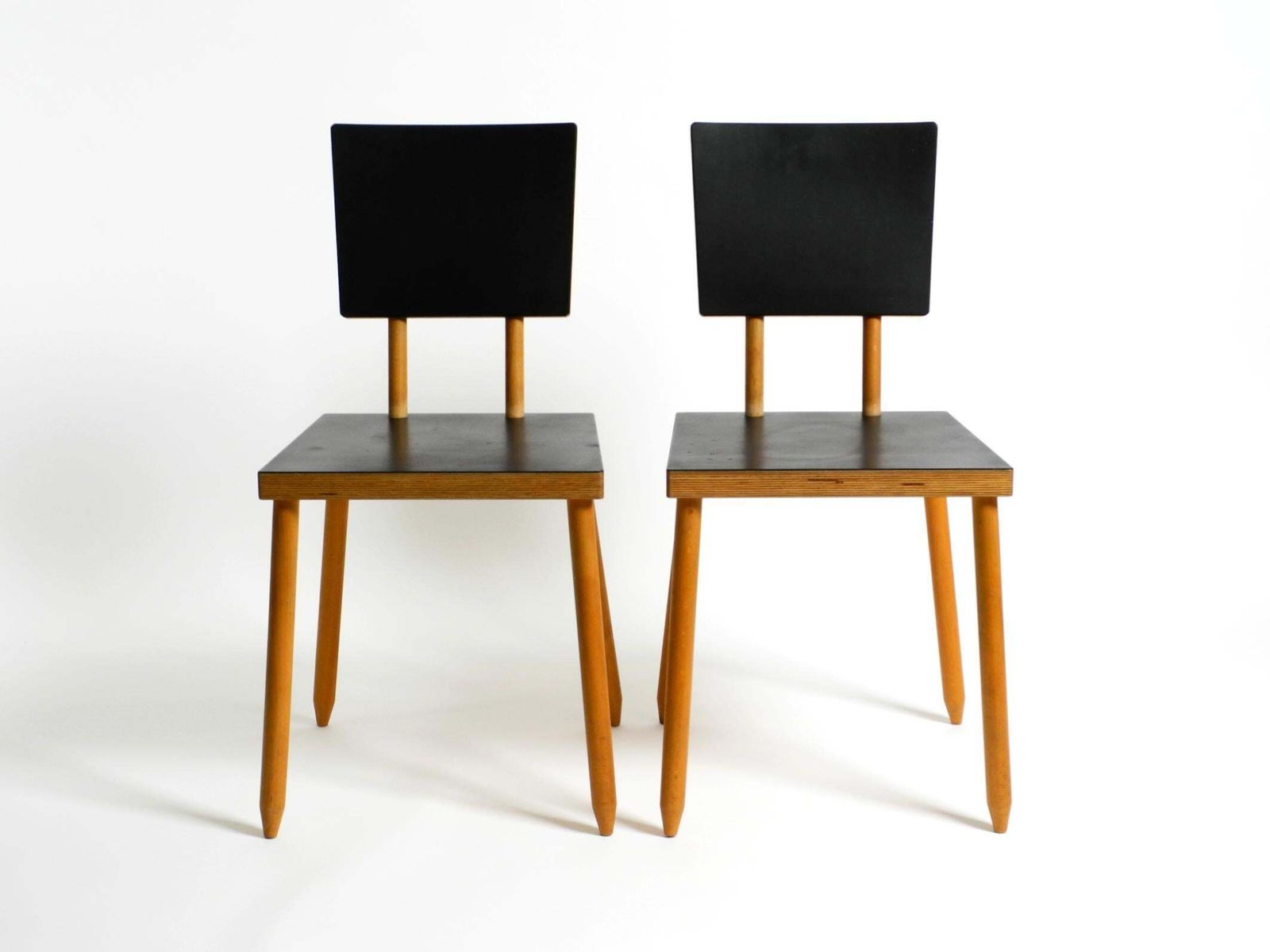 Two Rare Demountable Plywood Chairs By Axel Kufus Model Stöcke For Atoll photo furniture