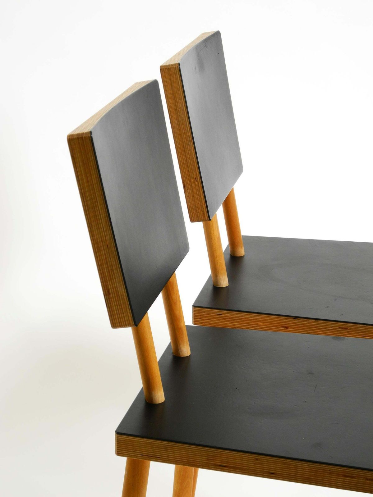 photo furniture Two Rare Demountable Plywood Chairs By Axel Kufus Model Stöcke For Atoll