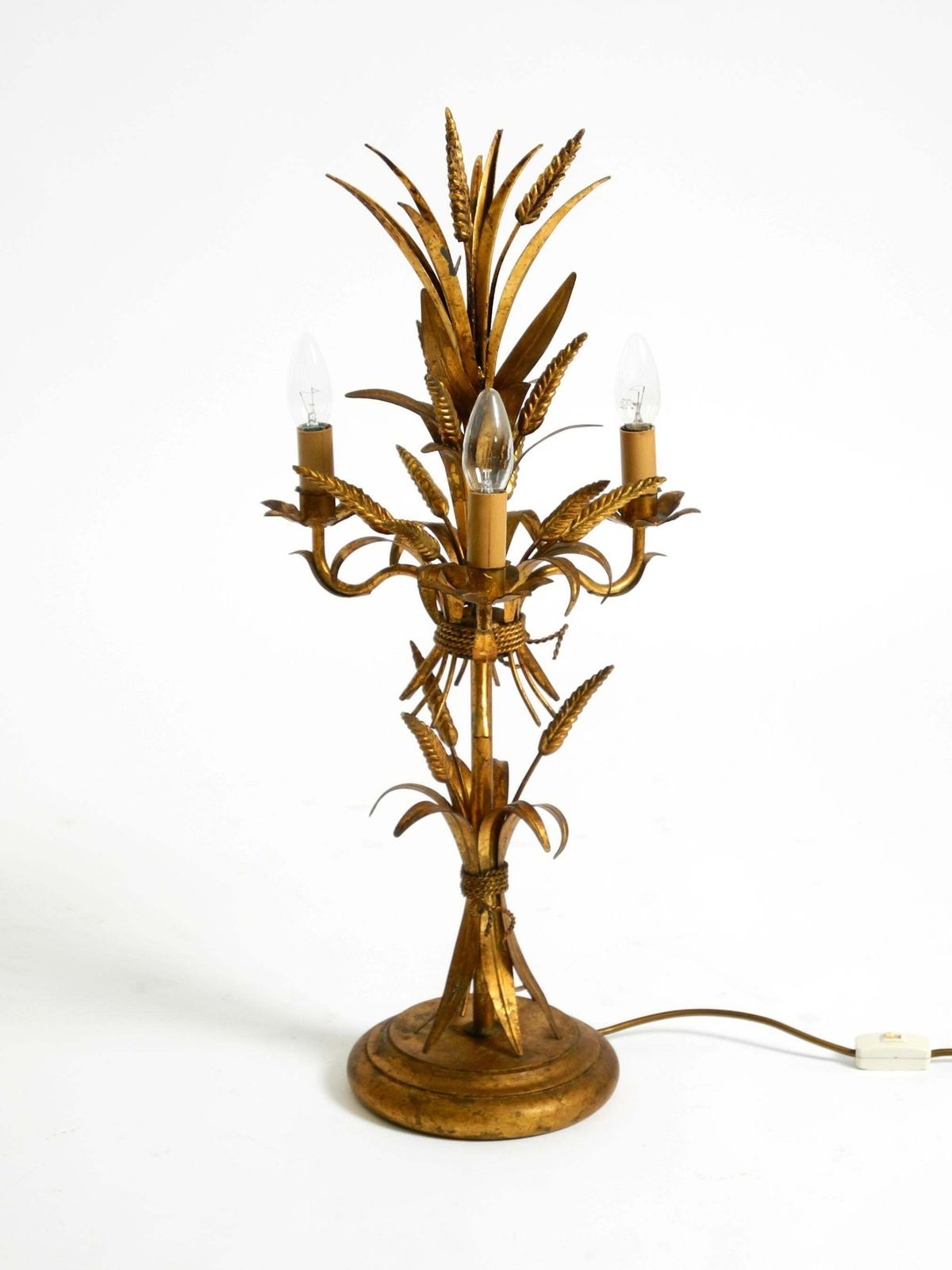 Beautiful 1970s Floral Table Lamp By Hans Kögl In The Shape Of A Wheat Sheaf photo Lighting