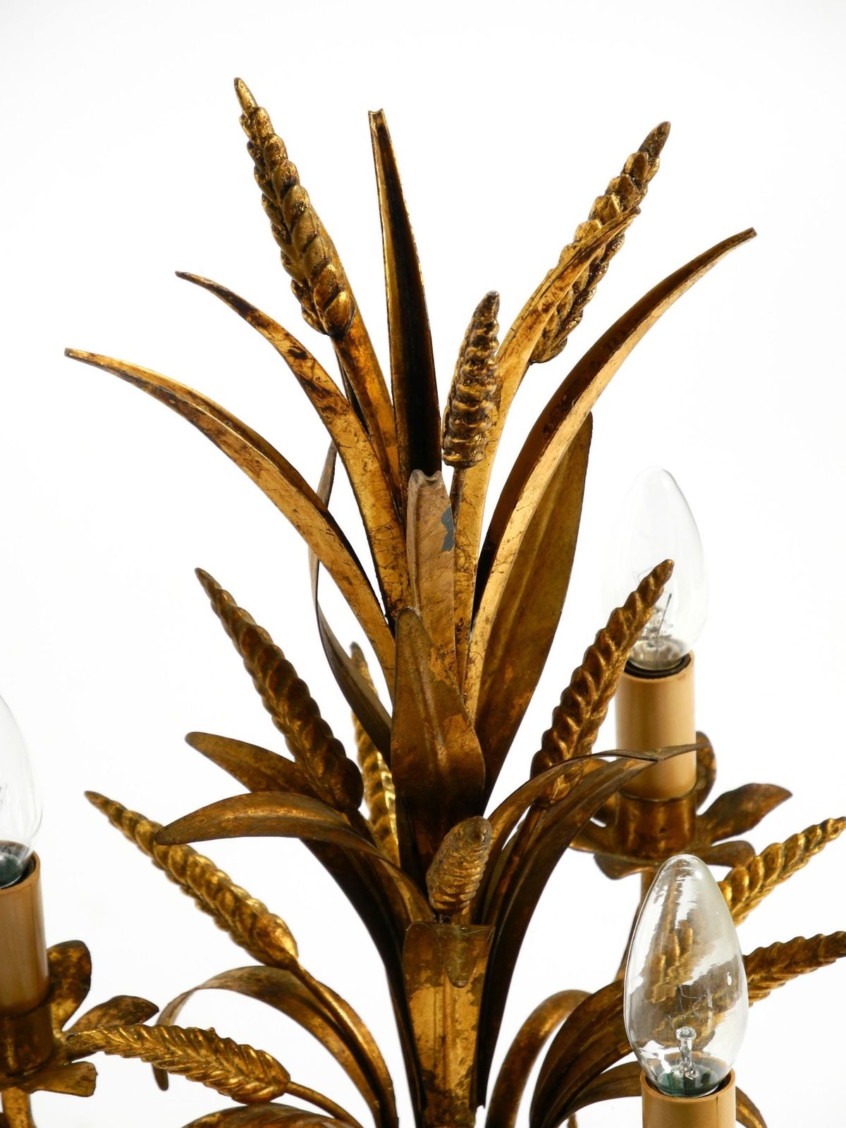 Beautiful 1970s Floral Table Lamp By Hans Kögl In The Shape Of A Wheat Sheaf photo vinterior