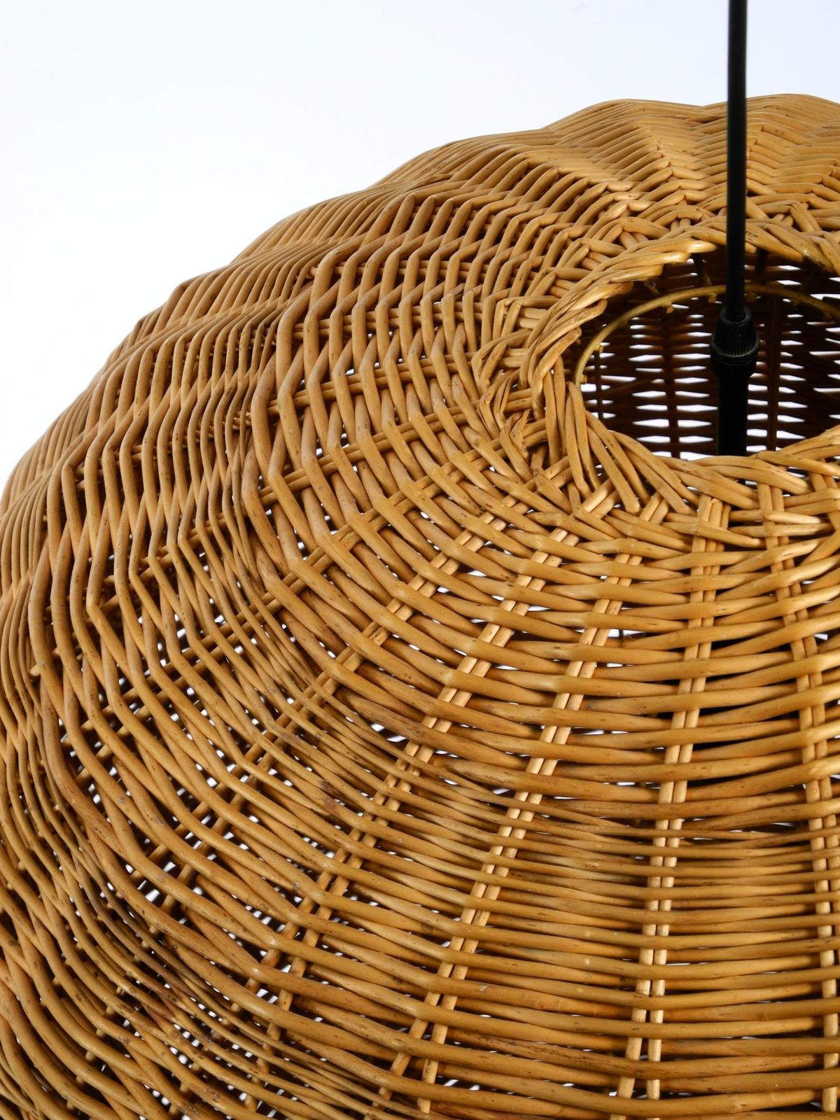 photo vinterior Original Xxl Rattan Ball Pendant Lamp  Mid Century Modern  ø 66 Cm  26"