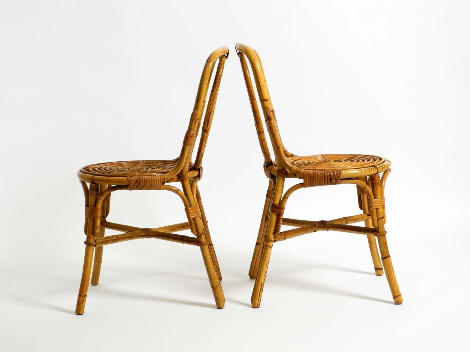 Pair Of Very Beautiful Rare Original 1960s Italian Bamboo Chairs photo for sale
