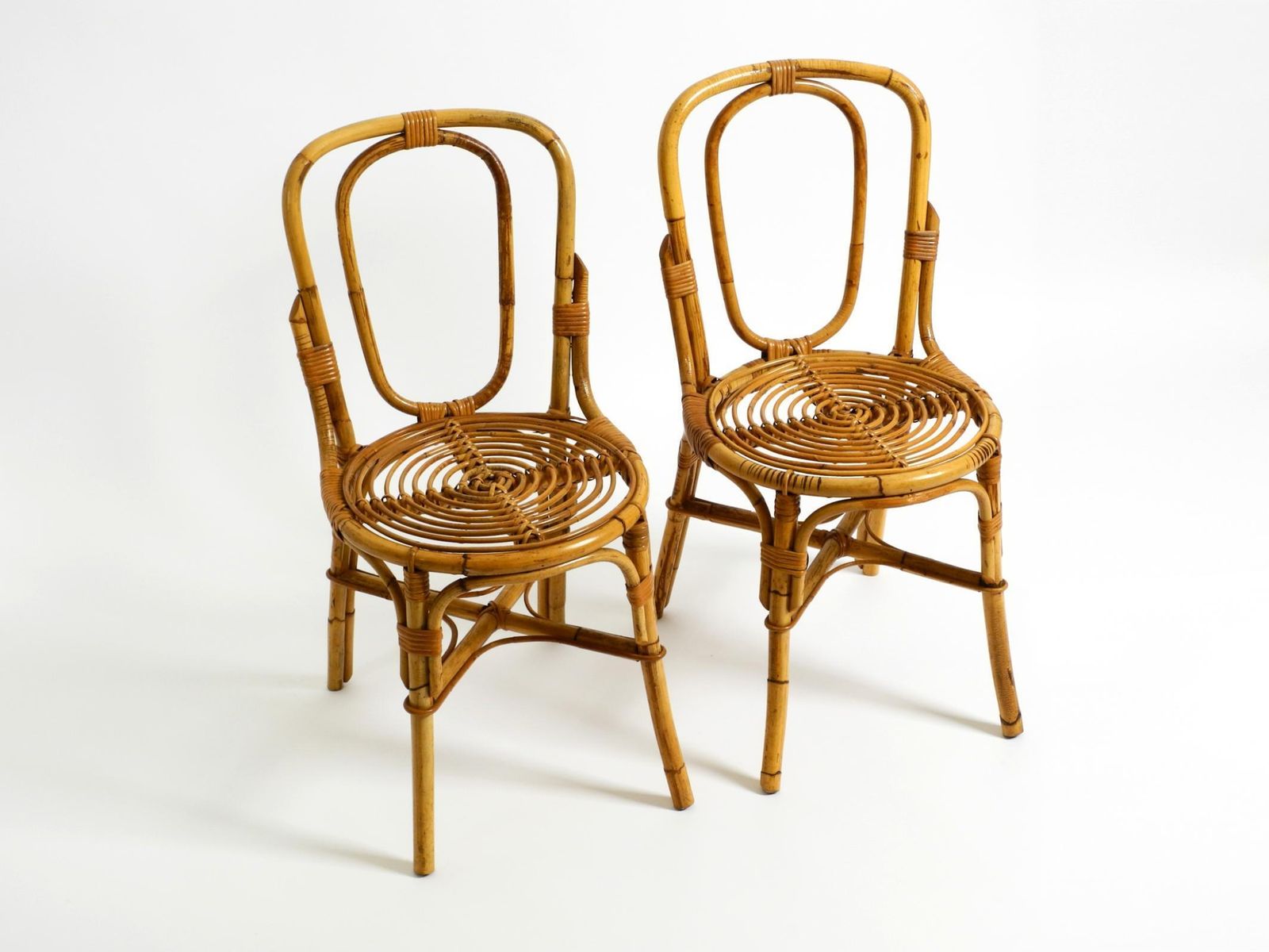 Pair Of Very Beautiful Rare Original 1960s Italian Bamboo Chairs photo Furniture