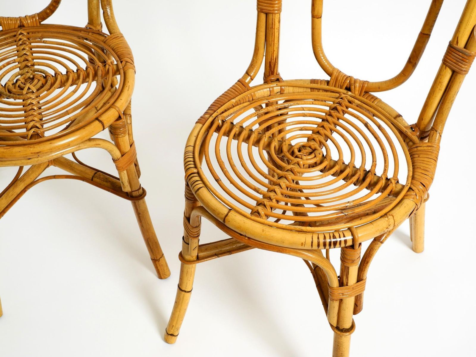 Pair Of Very Beautiful Rare Original 1960s Italian Bamboo Chairs photo vinterior