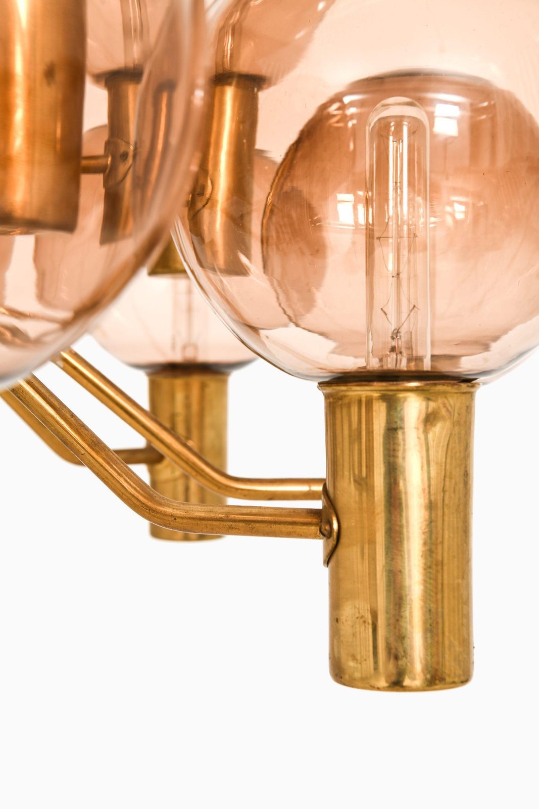 Ceiling Lamp In Brass And Glass By Hans Agne Jakobsson, 1950's photo buy
