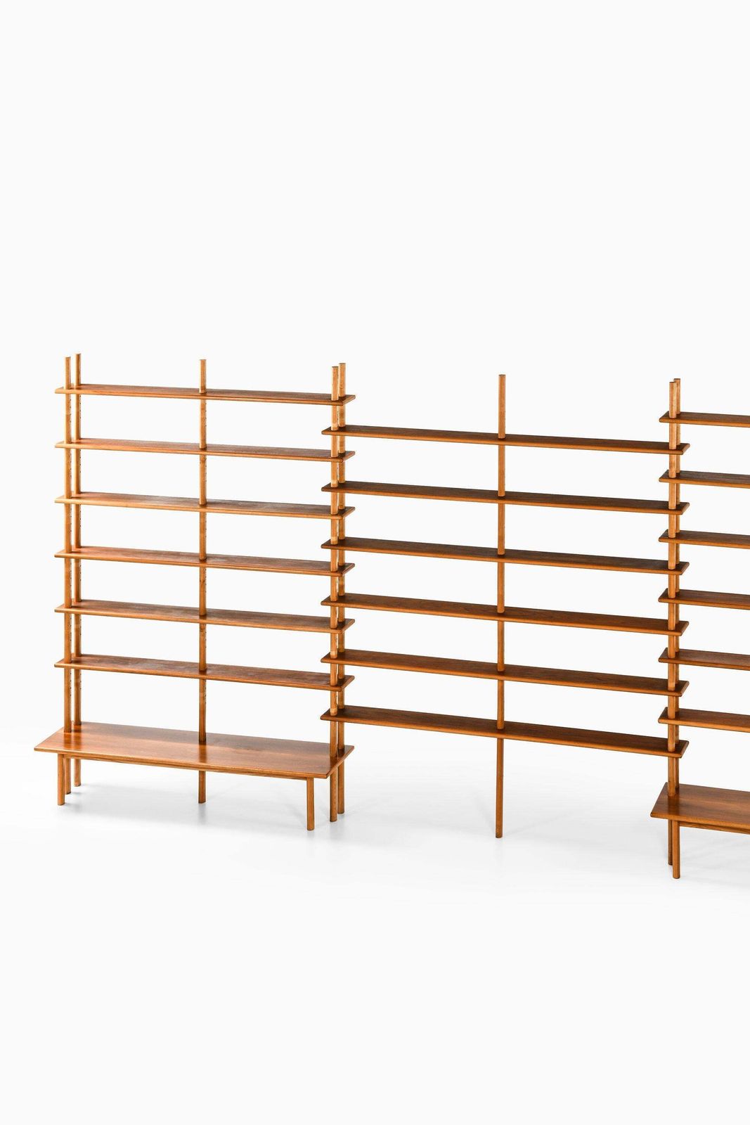 Bookcase In Walnut, Elm, Beech And Brass In The Style Of William Watting, 1950's photo furniture