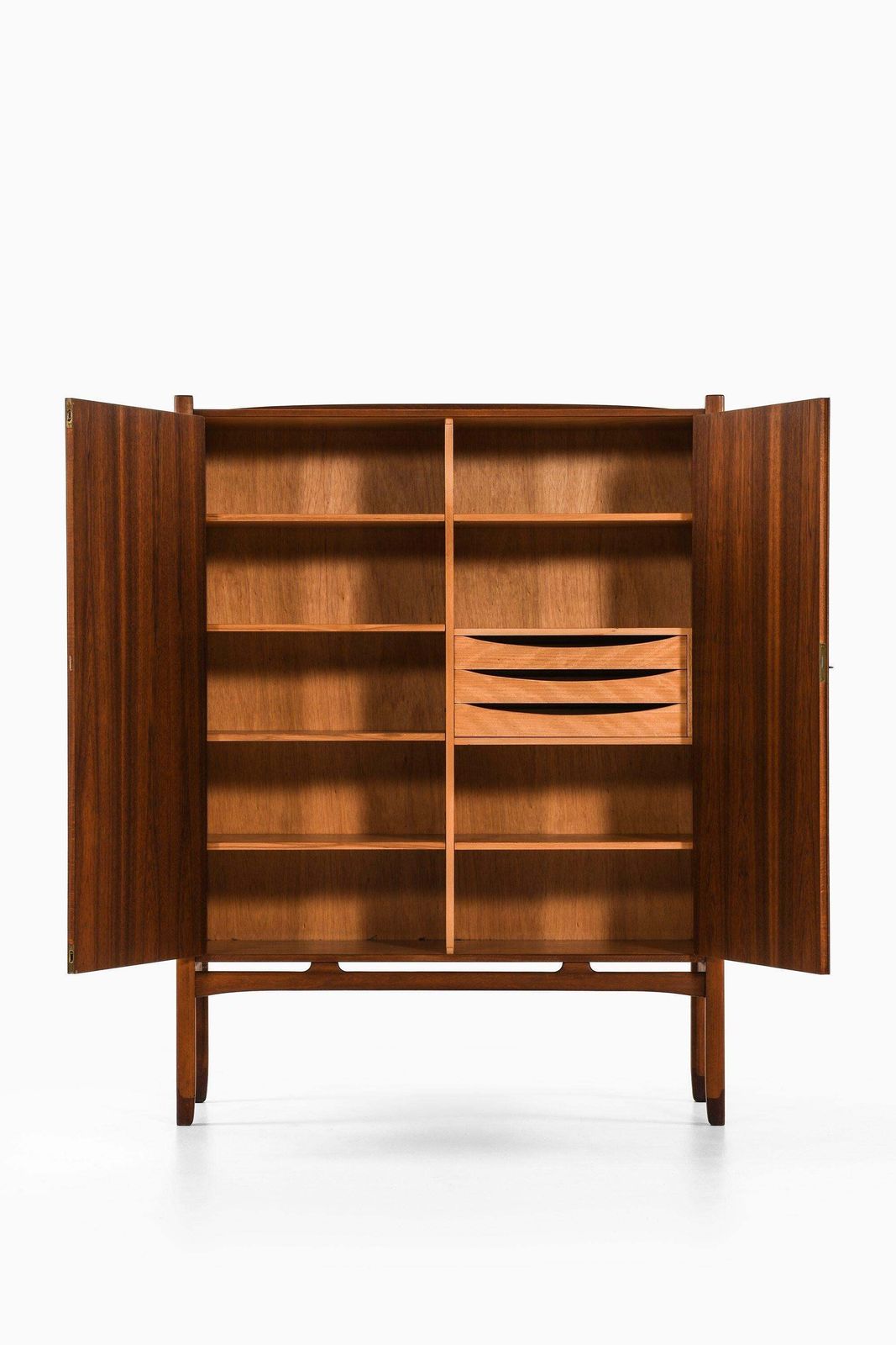Cabinet In Teak, Beech, Brass And Rosewood By Yngve Ekström, 1950's photo for sale