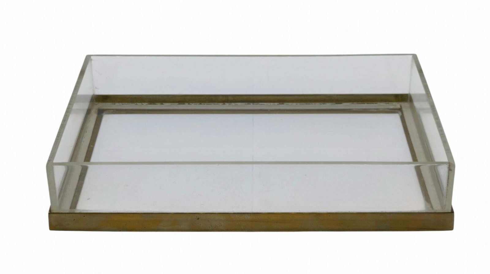 Dior Home Attrib. Scatola In Lucite, Ottone E Paglia Di Vienna, Italia 1970s photo vinterior