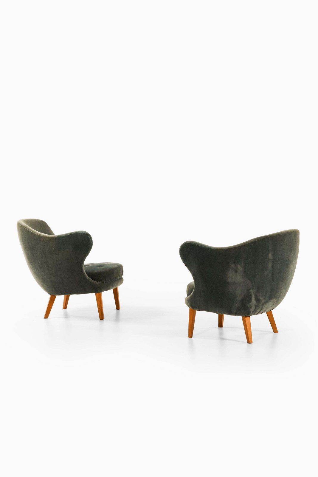 Easy Chairs In Beech And Original Mohair Velvet Upholstery By Arne Norell, 1952 photo 48121.0